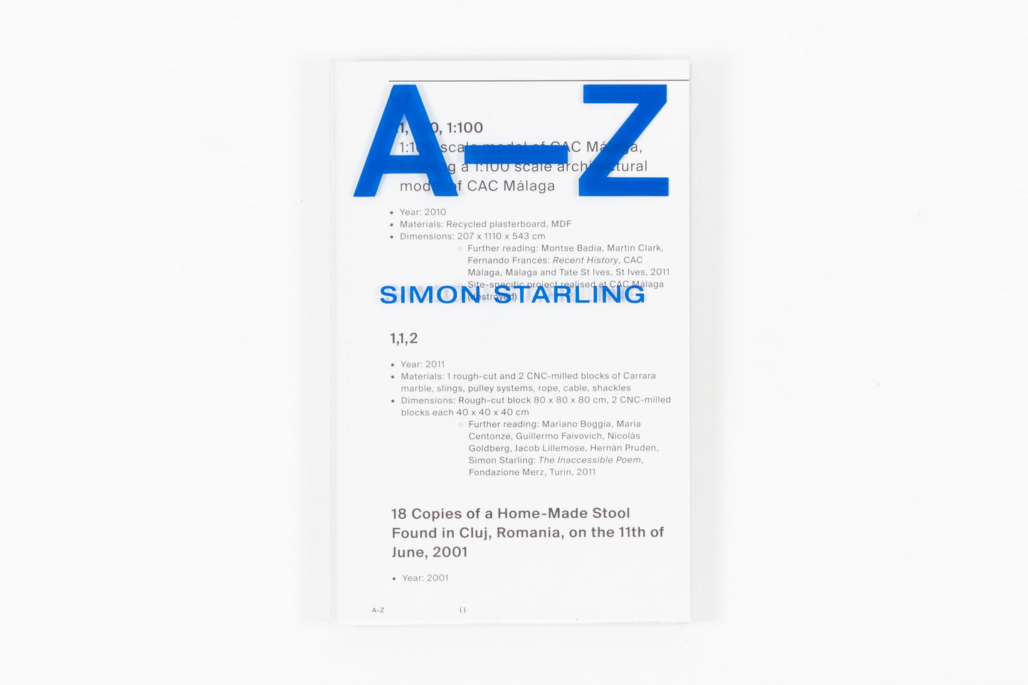 Simon Starling - A-Z